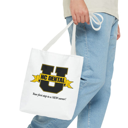 NC Dental U Logo Tote Bag — 'Your First Step to a NEW Career' Canvas Tote