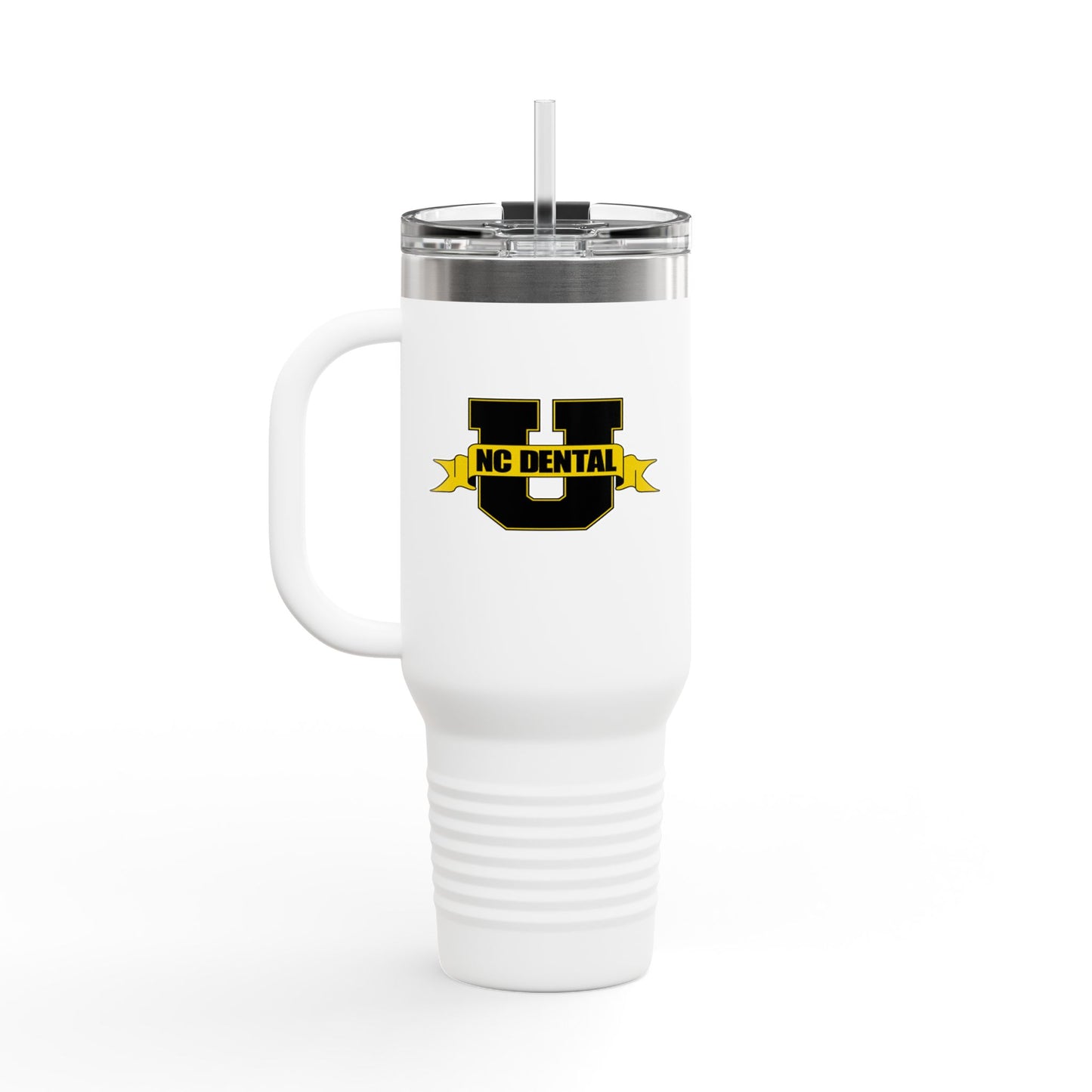 NC Dental U 40oz Insulated Travel Mug – Large Stainless Steel Tumbler with Handle