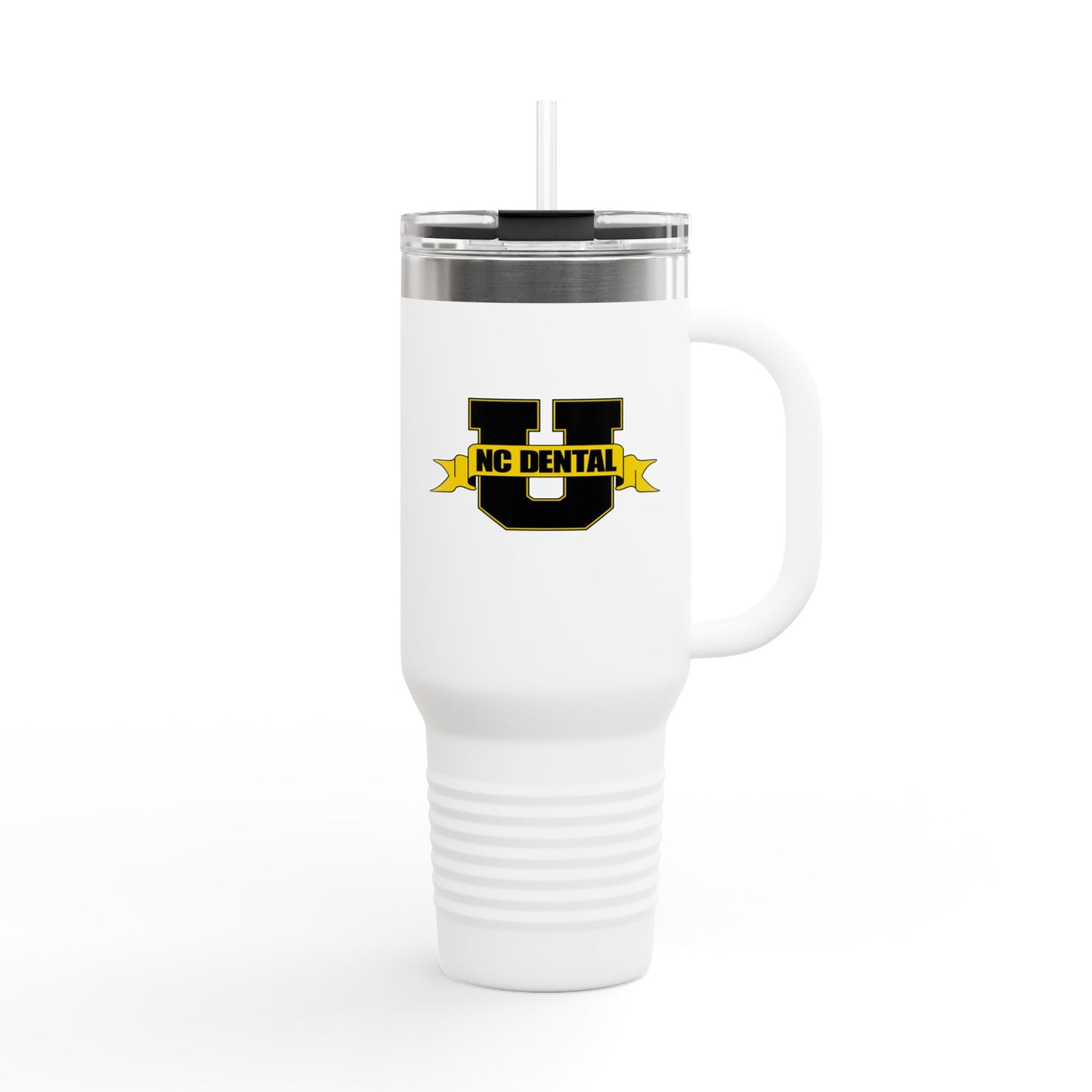 NC Dental U 40oz Insulated Travel Mug – Large Stainless Steel Tumbler with Handle