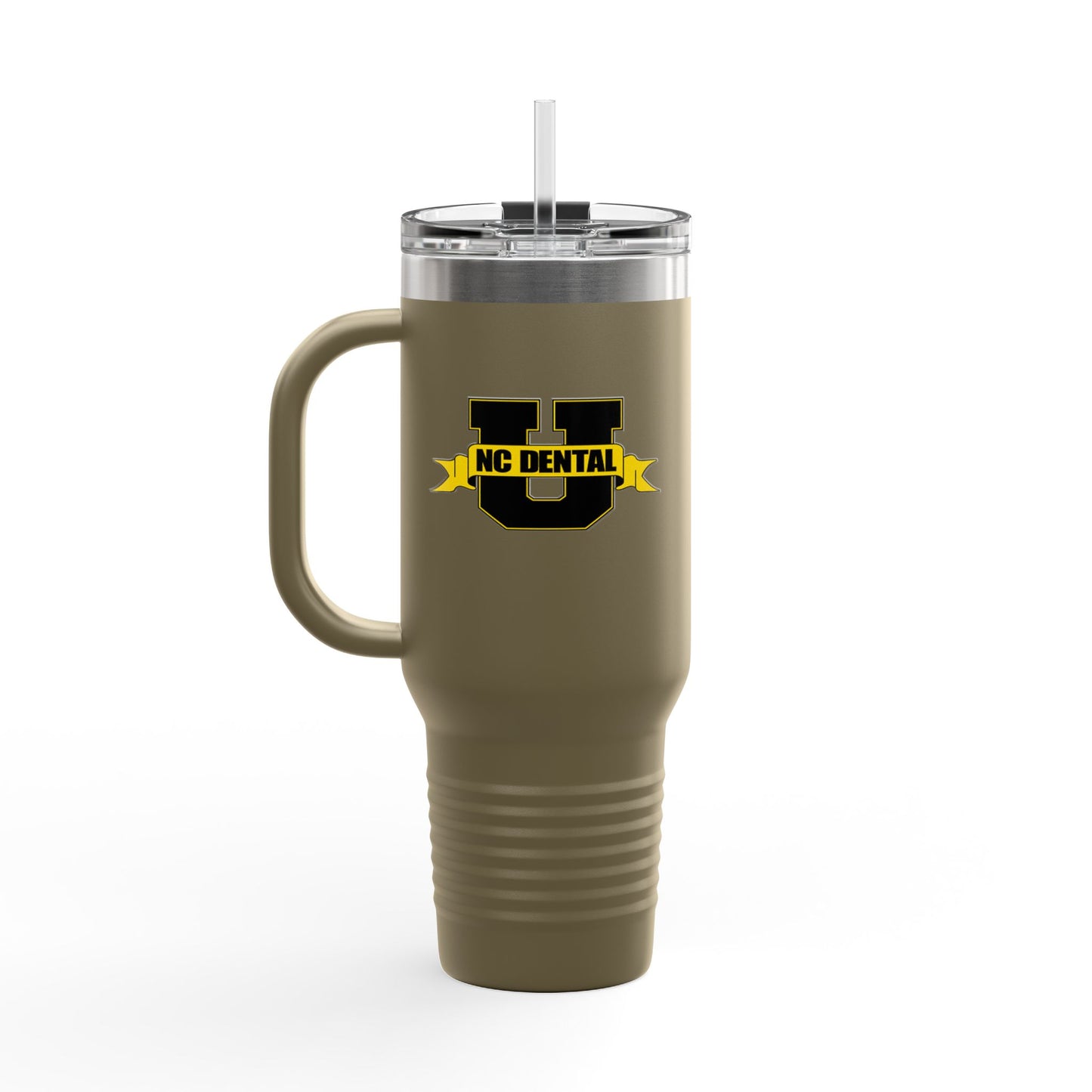 NC Dental U 40oz Insulated Travel Mug – Large Stainless Steel Tumbler with Handle