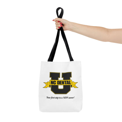 NC Dental U Logo Tote Bag — 'Your First Step to a NEW Career' Canvas Tote