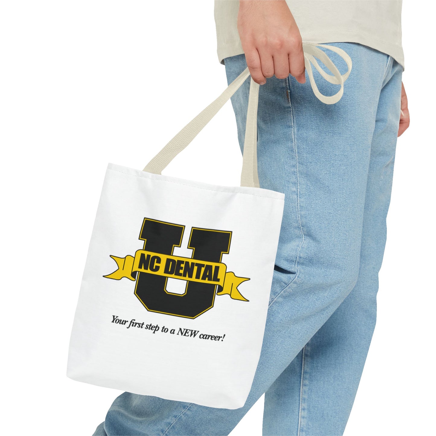 NC Dental U Logo Tote Bag — 'Your First Step to a NEW Career' Canvas Tote