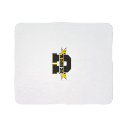 NC Dental Sherpa Blanket – Cozy Fleece Throw with Gold & Black Logo
