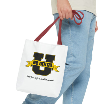 NC Dental U Logo Tote Bag — 'Your First Step to a NEW Career' Canvas Tote